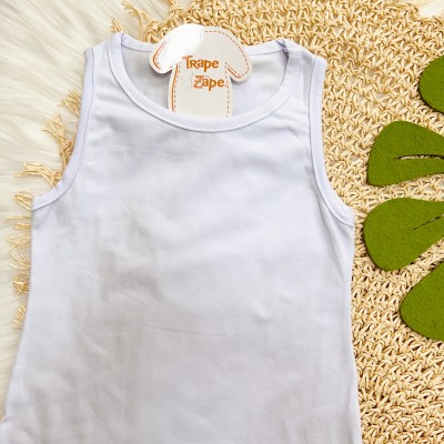 Verão 24/25 - Conj. Regata e Short-Saia com Lenço de Corações - Branco e Vermelho 