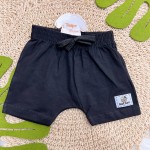 Verão 24/25 - Conj. Body Listrado Gola Polo Urso e Short - Preto e Amarelo