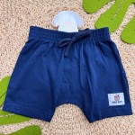 Verão 24/25 - Conj. Body Listrado Gola Polo Urso e Short - Azul Marinho e Vermelho