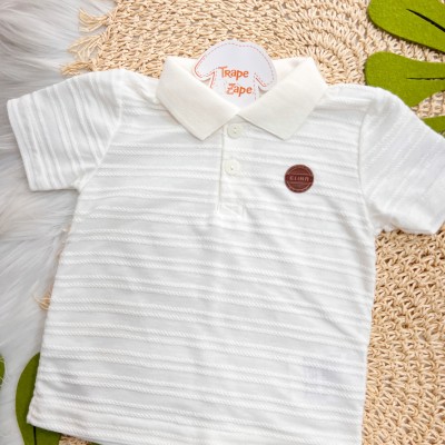 Verão 24/25 - Conj. Camiseta e Bermuda Folhagem - Off White e Laranja