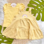 Verão 24/25 - Conj. Blusa em Malha e Salopete em Linho Arco Íris - Amarelo