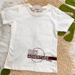 Verão 24/25 - Conj. Camiseta New Adventure e Short - Off White e Marrom