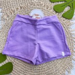 Verão 24/25 - Conj. Batinha Minis Abacaxis e Short em Moletinho - Amarelo e Lilás