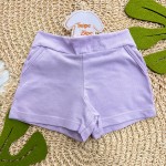 Verão 24/25 - Conj. Batinha Florzinhas com Corações e Short - Lilás