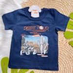 Verão 24/25 - Conj. Camiseta Desert Tour e Short em Moletinho - Marinho e Ferrugem