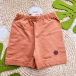 Verão 24/25 - Conj. Camiseta Folhagem Whataver e Short em Moletinho - Areia e Ferrugem