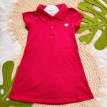 Verão 24/25 - Vestido com Gola Polo e Botões - Vermelho