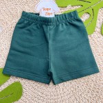 Verão 24/25 - Conj. Blusa Zoo e Short em Moletinho - Bege e Verde Musgo