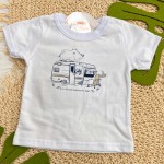 Verão 24/25 - Conj. Camiseta Trailer com Bichinhos e Short em Moletinho - Branco