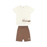 Verão 24/25 - Conj. Camiseta New Adventure e Short - Off White e Marrom