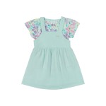 Verão 24/25 - Conj. Blusa Floral com Bolinhas e Vestido - Verde Água