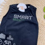 Verão 24/25 - Conj. Regata Smart Controles e Short em Moletinho - Preto e Marrom