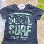 Verão 24/25 - Conj. Camiseta Soul Surf e Short com Bolso - Chumbo e Verde