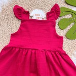 Verão 24/25  Vestido vermelho bolinha com babado