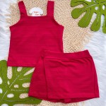 Natal 2024 Conjunto Vermelho bolinha Short-saia