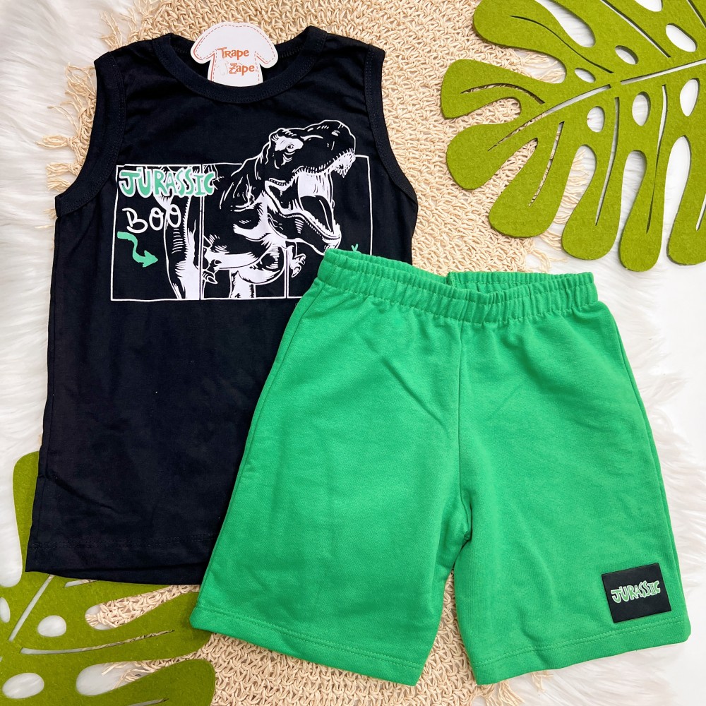 Verão 24/25 - Conjunto Jurrasic Boo - preto e verde