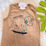 Verão 24/25 - Conjunto Music e Skate Dinossauro - marrom