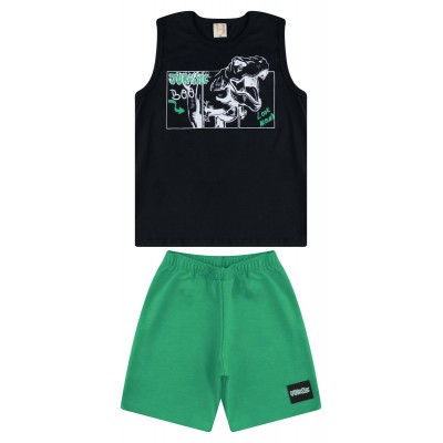 Verão 24/25 - Conjunto Jurrasic Boo - preto e verde