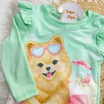 Linha Praia - Blusa Manga Longa Cachorrinha e Biquini com Proteção FPS50 - Verde