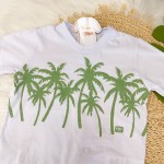 Verão 24/25 - Conj. Blusa Coqueiros e Short - Branco e Verde