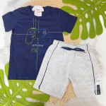 Verão 24/25 - Blusa Let's Play e Short - Marinho e Mescla