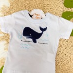 Verão 24/25 - Conj. Blusa Baby Baleia e Short - Branco e Marinho