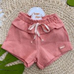 Verão 24/25 - Conj. Body Gatinhos com Flores e Short - Areia e Rose