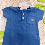 Verão 24/25 - Macacão Curto com Mini Bolso - Azul Marinho