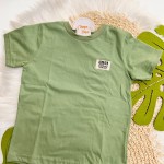 Natal 2024 - Conj. Camiseta Kids Clothing e Bermuda em Linho- Verde e Areia