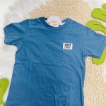 Natal 2024 - Conj. Camiseta Kids Clothing e Bermuda em Linho- Azul e Areia