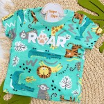 Verão 24/25 - Conj. Camiseta Roar Savana e Short em Moletinho - Verde e Preto