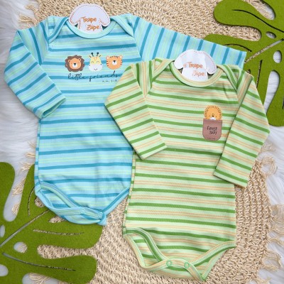  Verão 24/25 - Kit 2 Bodys - Little Friends n' Leão Forest Baby - Verde
