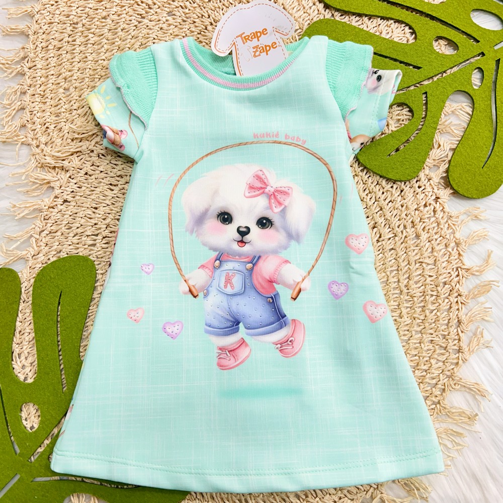 Verão 24/25 - Vestido Cachorrinha Pulando Corda - Verde