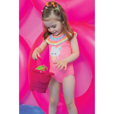  Verão 24/25 - Maiô Sorvetinho Arco-Íris com Proteção UV50+ - Rosa