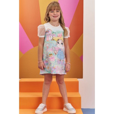 Verão 24/25 - Vestido Gatinha Jardineira - Off White