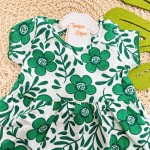 Natal 24 - Vestido Manga Curta Floral Verde - Off White