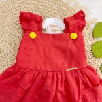 Verão 24/25 - Vestido Uraguiri com Flores Bordadas - Vermelho