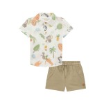 Verão 24/25 - Conj. Camisa Safari com Botões e Short - Off e Bege