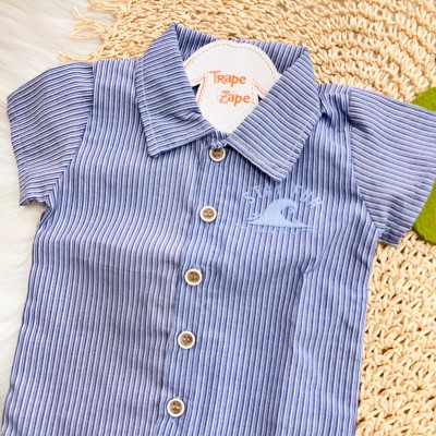  Conj. Camisa Stay Fun e Bermuda - Azul e Areia