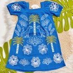  Verão 24/25 - Vestido Savana com Ombro em Lese - Azul Royal