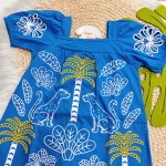  Verão 24/25 - Vestido Savana com Ombro em Lese - Azul Royal