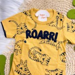 Verão 24/25 - Conj. Camiseta Tigre Roarr! e Bermuda - Mostarda e Marinho