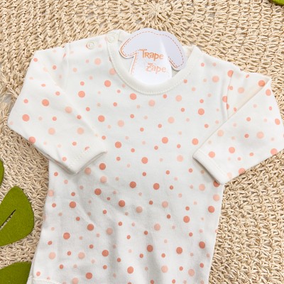 CONJ. DE MALHA 3 PEÇAS - Coelhinha com Frutinhas - Off White e Rose