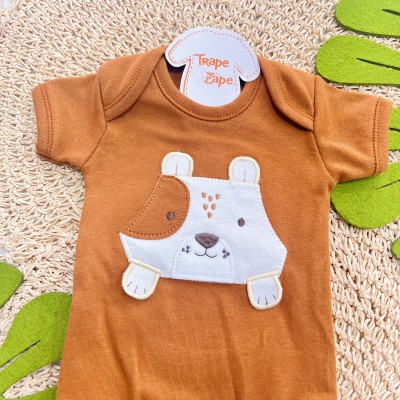 CONJ. DE MALHA 3 PEÇAS - Dog - Ferrugem e Off White