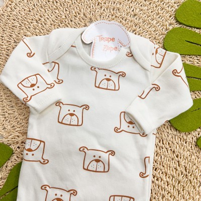 CONJ. DE MALHA 3 PEÇAS - Dog - Ferrugem e Off White