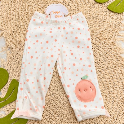 CONJ. DE MALHA 3 PEÇAS - Coelhinha com Frutinhas - Off White e Rose