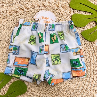  Verão 24/25 - Conj. Blusa "Olha o Coco!" e Short em Táctel Praia - Verde
