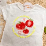 Verão 24/25 - Conj. Blusa Tomate na Salada e Short em Táctel - Branco e Verde