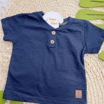 Verão 24/25 - Conj. Camiseta com Botões Malha Blend e Short em Linho- Marinho e Mescla