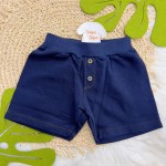 Verão 24/25 - Conj. Body com Gola Bordada Ursinho e Short - Branco e Marinho